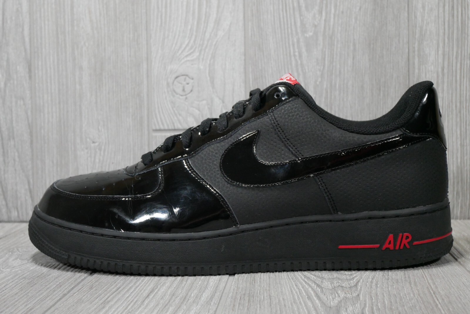 shiny black air force 1