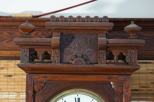 Impressive Antique Gilbert Standing Regulator #18 Hall Clock