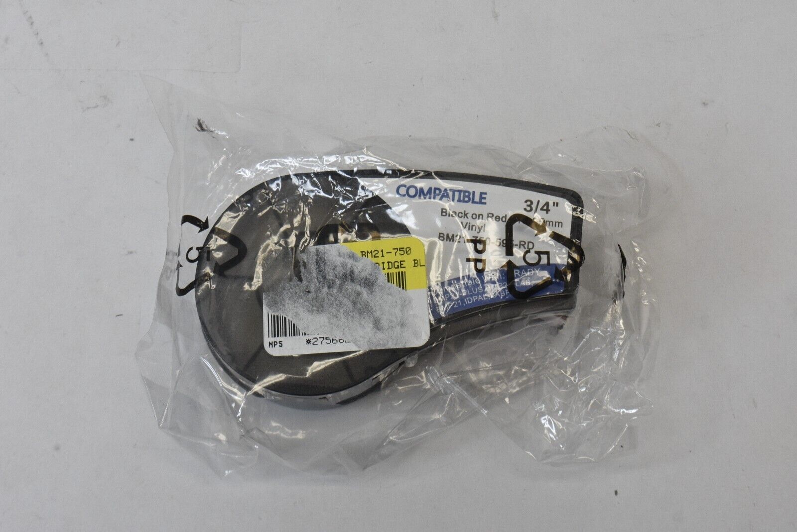 Brady Compatible  M21-750-595-RD Label Tape Cartridge, White