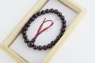 Pre-owned Kyoto Asahiya Nature Garnet Bracelet Women Gemstone Beads Japanese Juzu Handmade Kyoto Gift In Purple