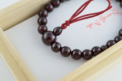 Pre-owned Kyoto Asahiya Nature Garnet Bracelet Women Gemstone Beads Japanese Juzu Handmade Kyoto Gift In Purple