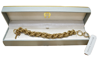 Etienne Aigner Multi Chain Toggle Bracelet Goldtone New in Box eBay