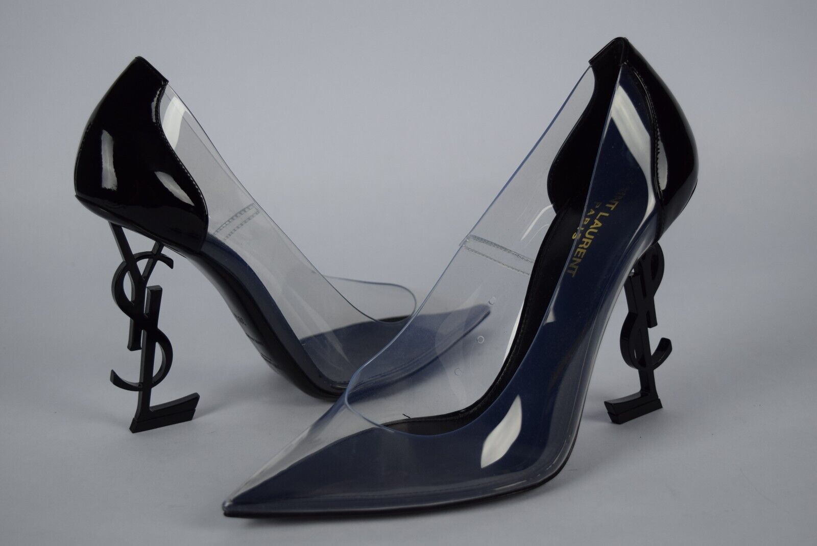 NIB! YSL Saint Laurent Logo Opyum 110 Pump Clear Transparent NIB! YSL Saint Laurent Logo Opyum 110 Pump Clear Transparent