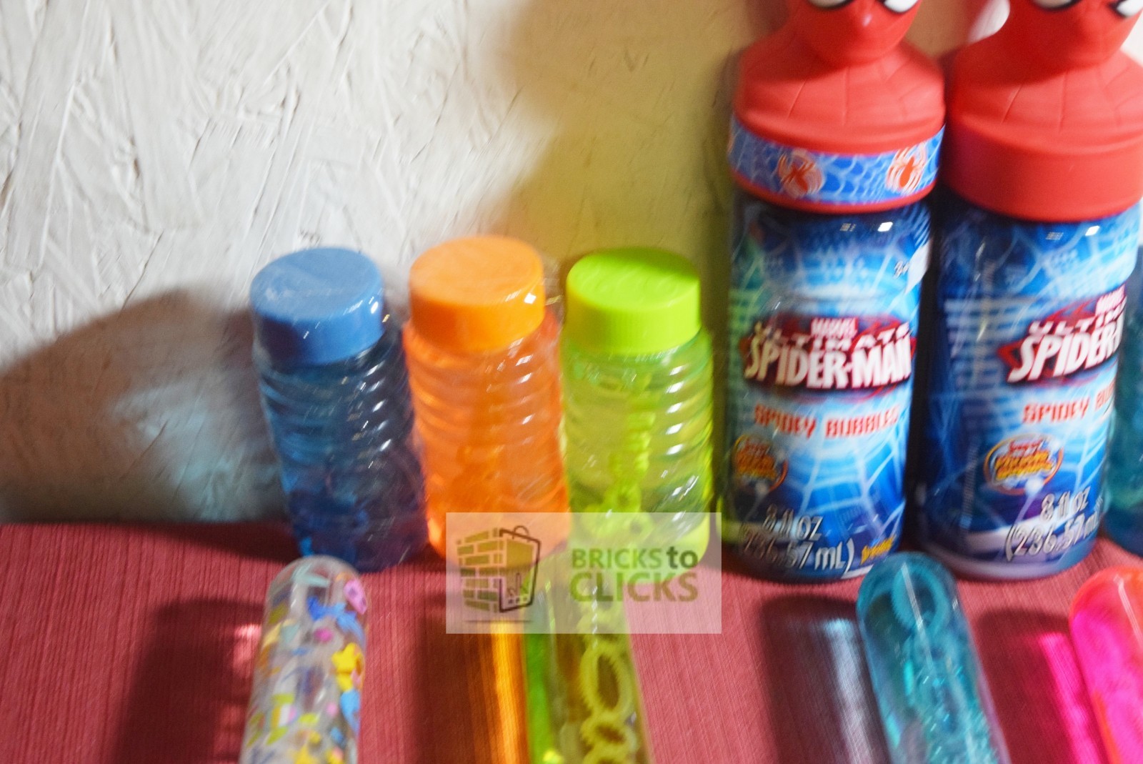 Marvel Spiderman 8oz Bubbles, Bubble Wands & Bubble Mini Wands Lot X9