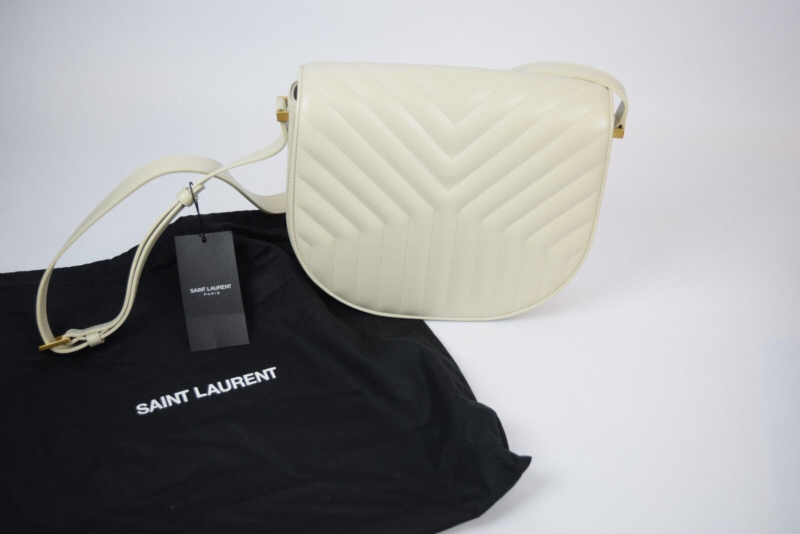NEW! Authentic YSL Saint Laurent Joan Y Quilted Leather Flap NEW! Authentic YSL Saint Laurent Joan Y Quilted Leather Flap