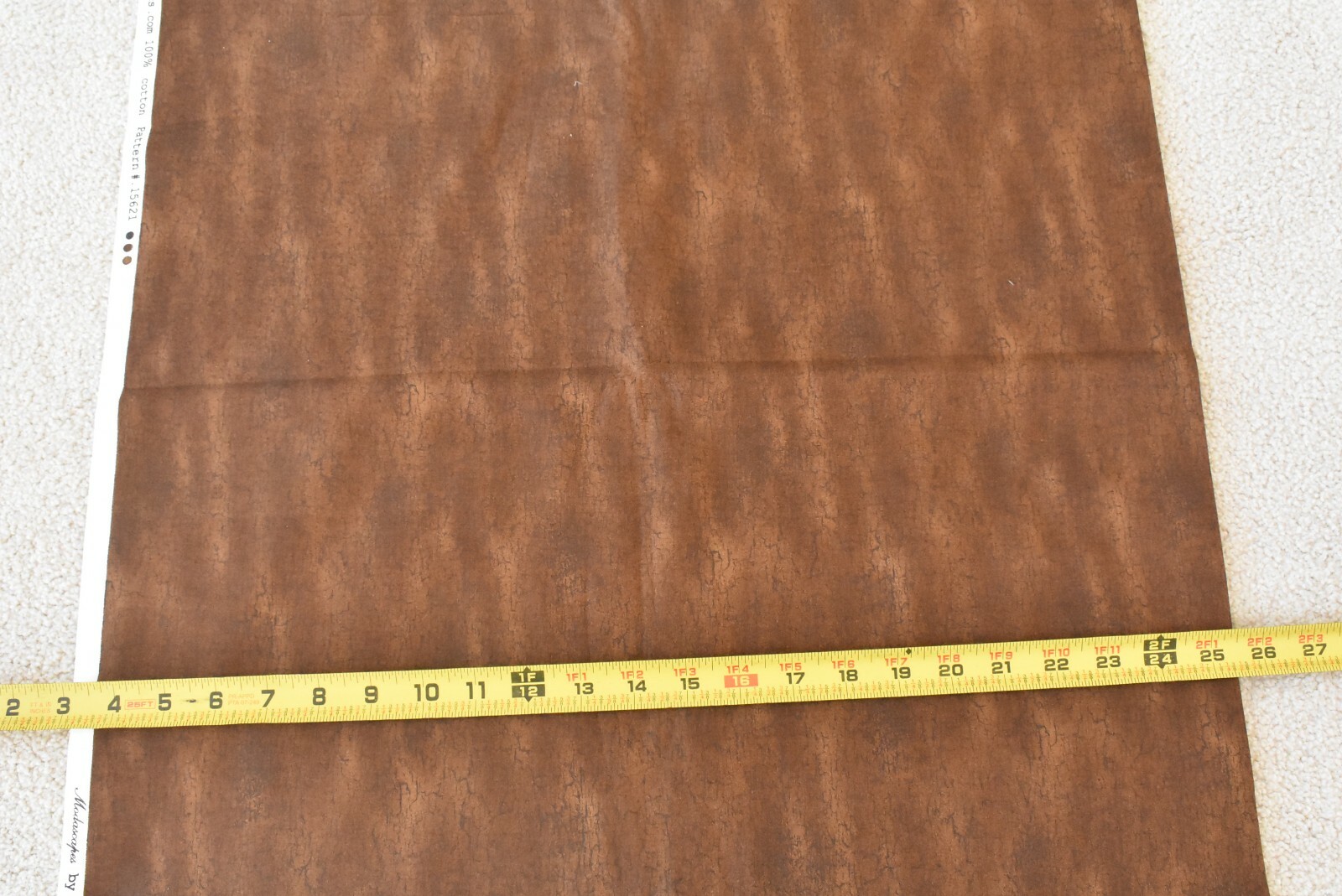 By 1/2 Yd, Crackled Marbled Brown Quilt Cotton, Moda