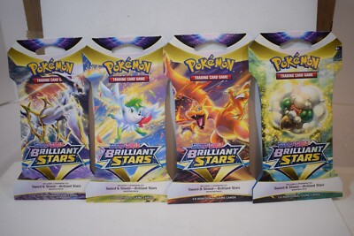 Pokemon Sword & Shield BRILLIANT STARS 4 Sleeved Packs  NEW  (0424/295)