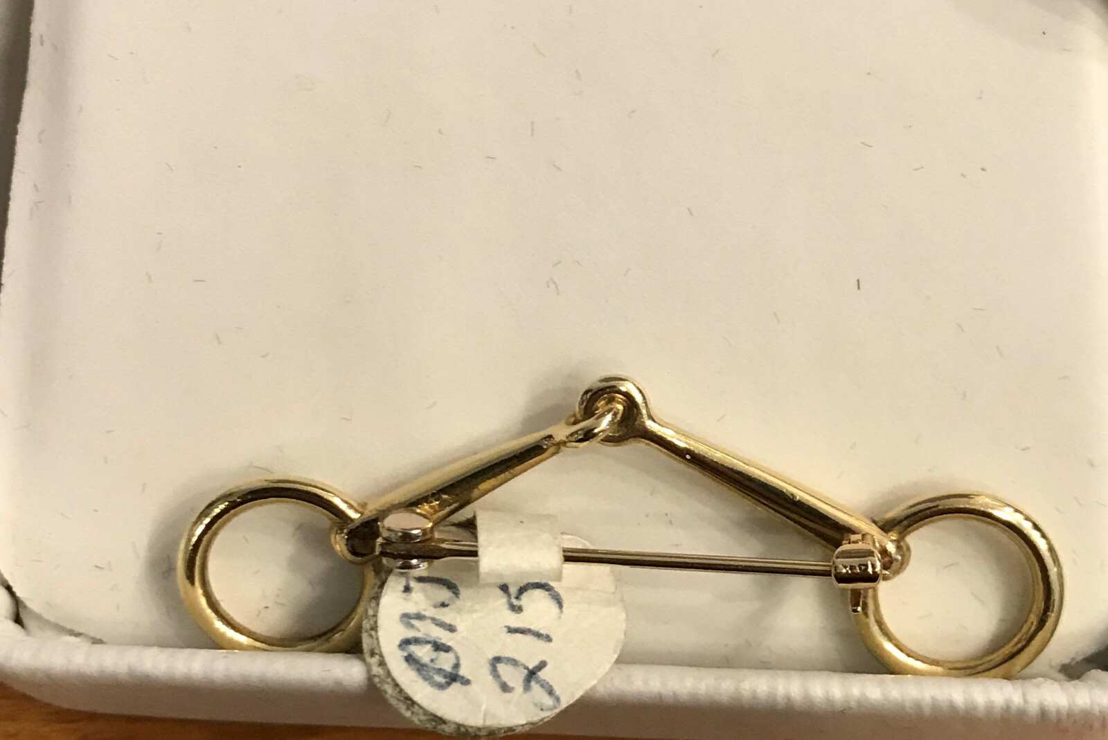 14K YELLOW GOLD BRIDLE BIT BAR PIN