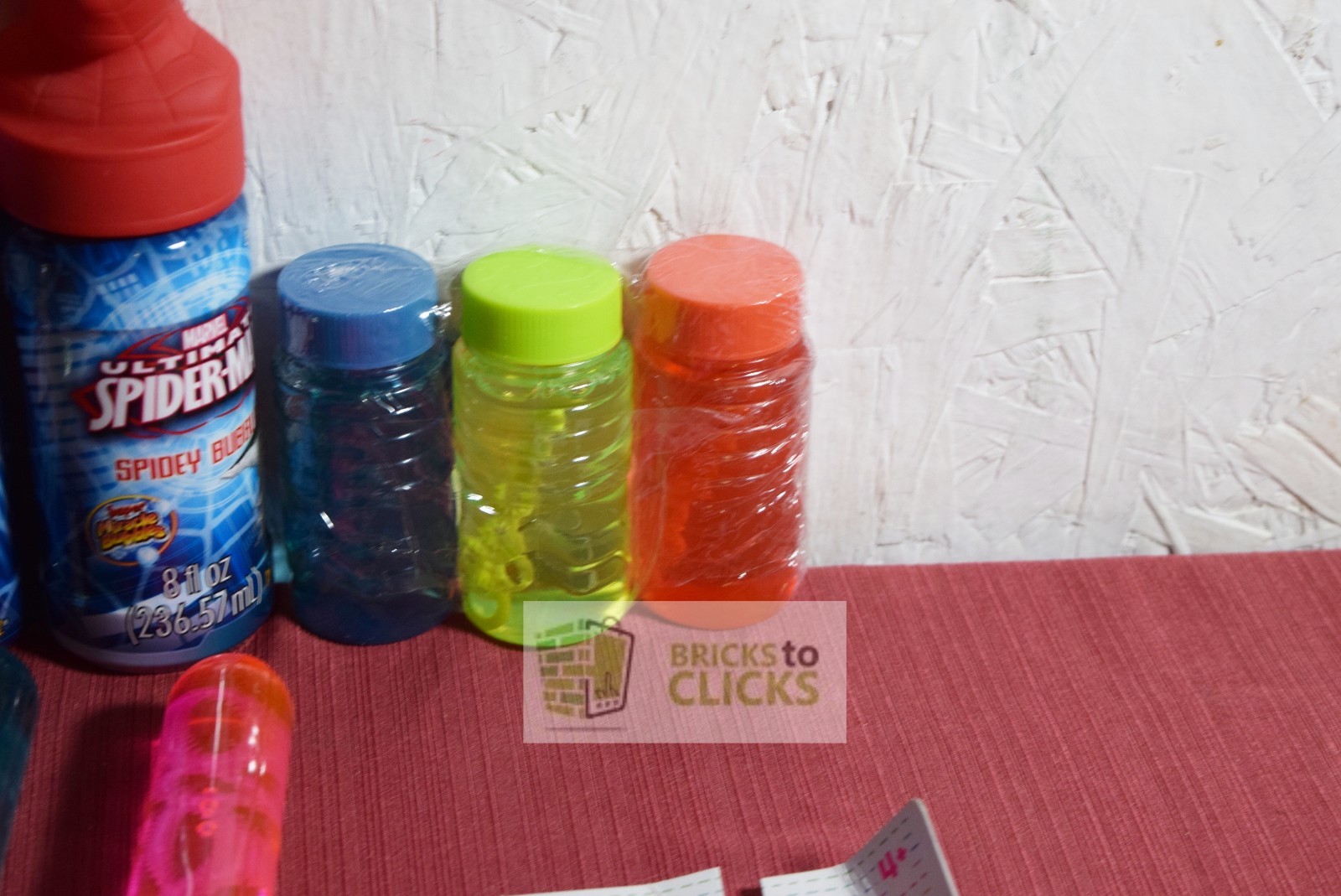 Marvel Spiderman 8oz Bubbles, Bubble Wands & Bubble Mini Wands Lot X9