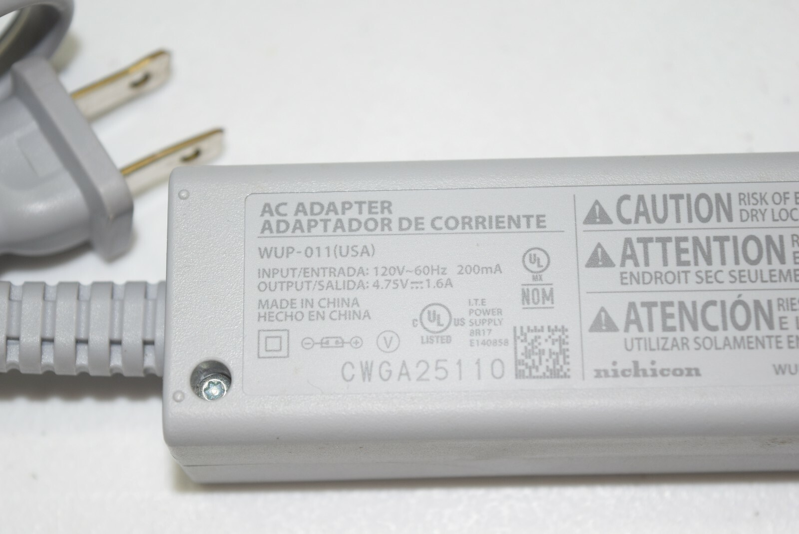 Genuine OEM Nintendo Wii U Gamepad Charger AC Adapter WUP-011