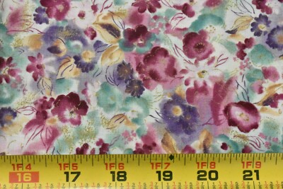 24'' Long, Colorful Impressionist Flower  Garden Quilt Cotton, Hoffman, P9314