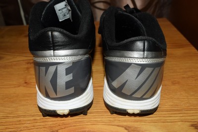 Nike Land Shark Football Cleats Mens Sz 8M Black Good Condition