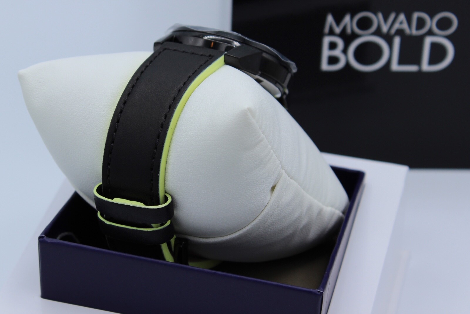 MOVADO AUTHENTIC MOVADO BOLD TREND VERSO BLACK LEATHER MEN'S WATCH 3600696