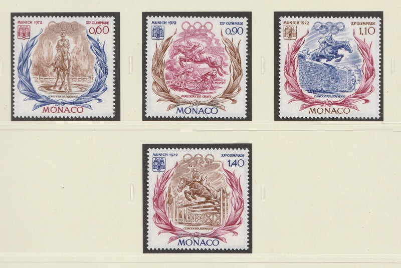 Monaco 1972 - Jeux Olympiques Munich - NÂ° Yt  890 Ã  893 - Neufs** / Mnh
