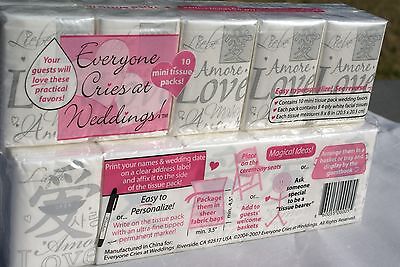 Wedding Pocket Facial Tissues~~LOVE ALWAYS FOREVER~~Wedding Party Favors