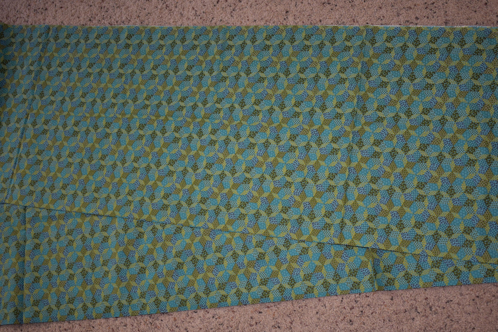 Vintage 1960s 1970s Cotton Quilt Print Fabric Yardage