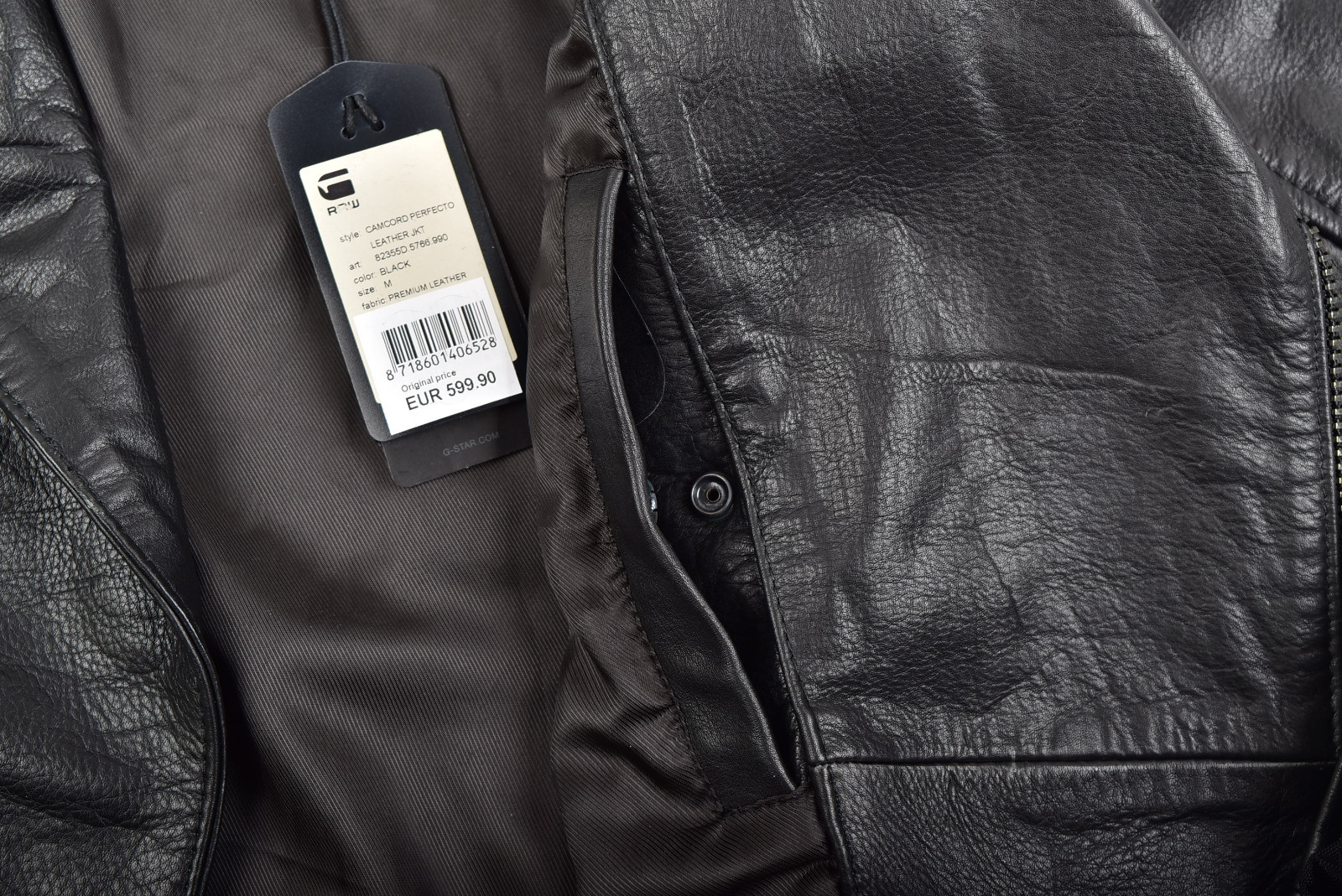 G-STAR G-STAR RAW, CAMMCORD PERFECTO LEATHER JACKE, GR.M LEDERJACKE, BIKER HERRENJACKE