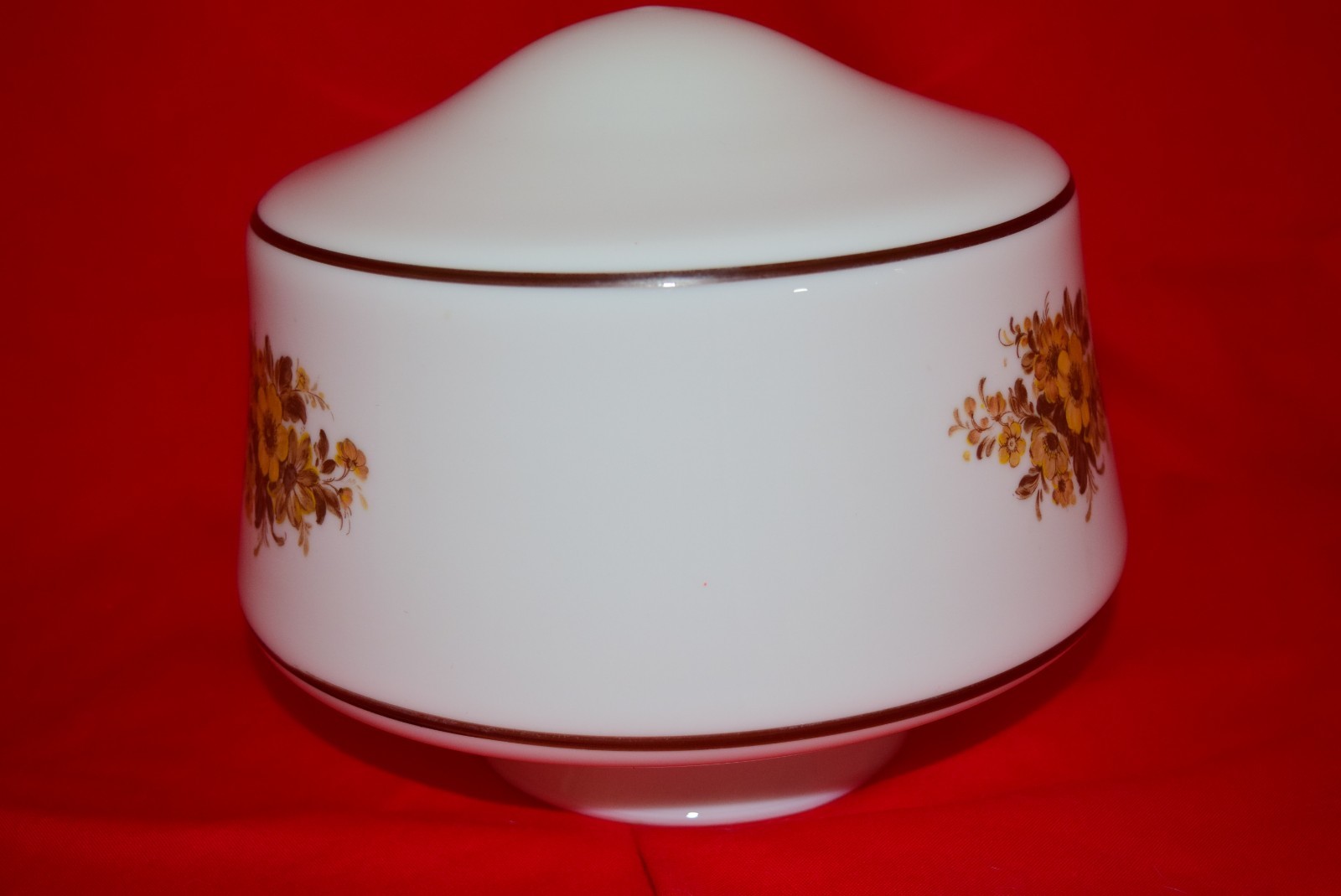 Vintage Mushroom Milk Glass Light Ceiling Shade Globe Lamp Floral Design  8