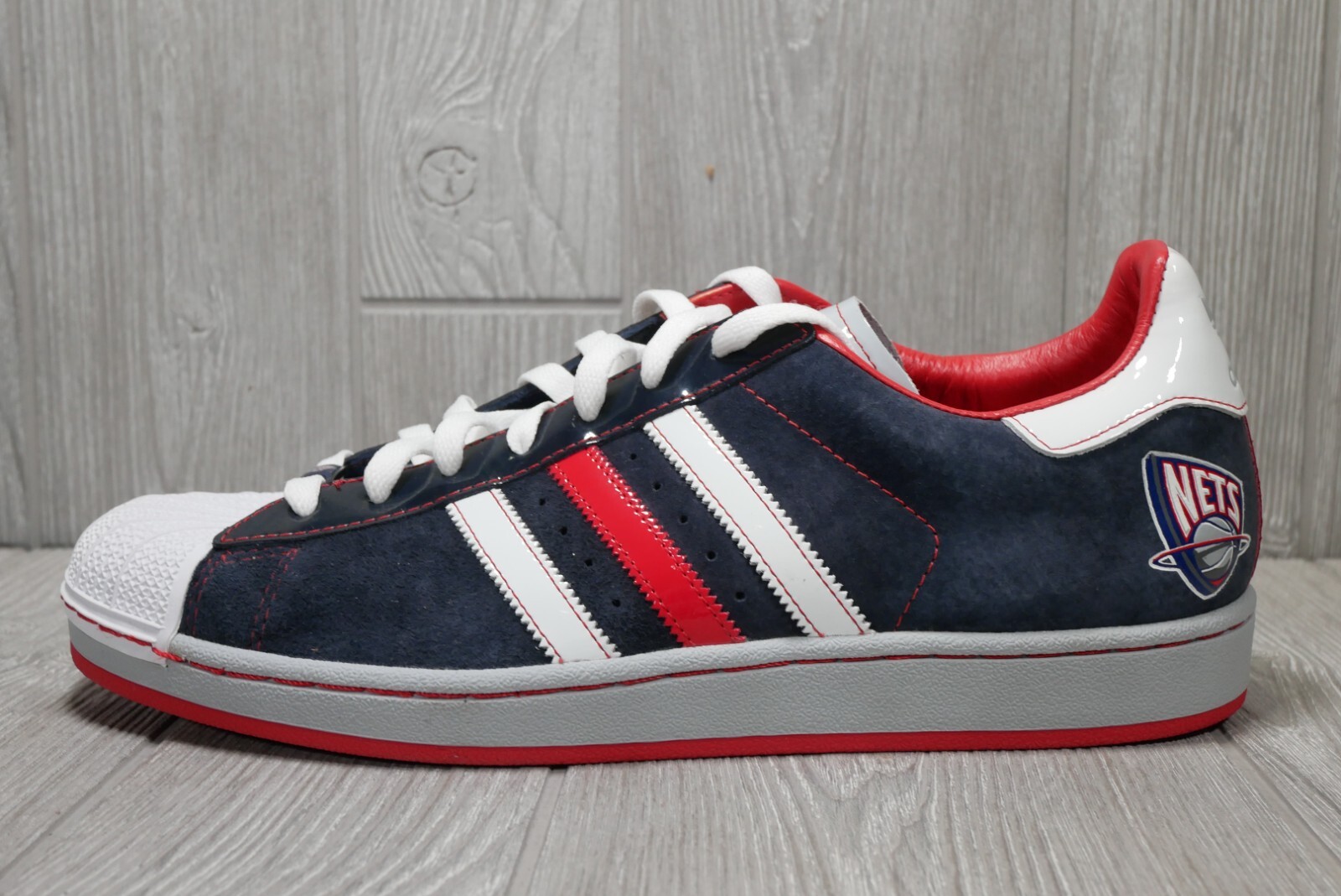 NIB Rare Vintage Adidas Superstar 1 New Jersey Nets Shoes