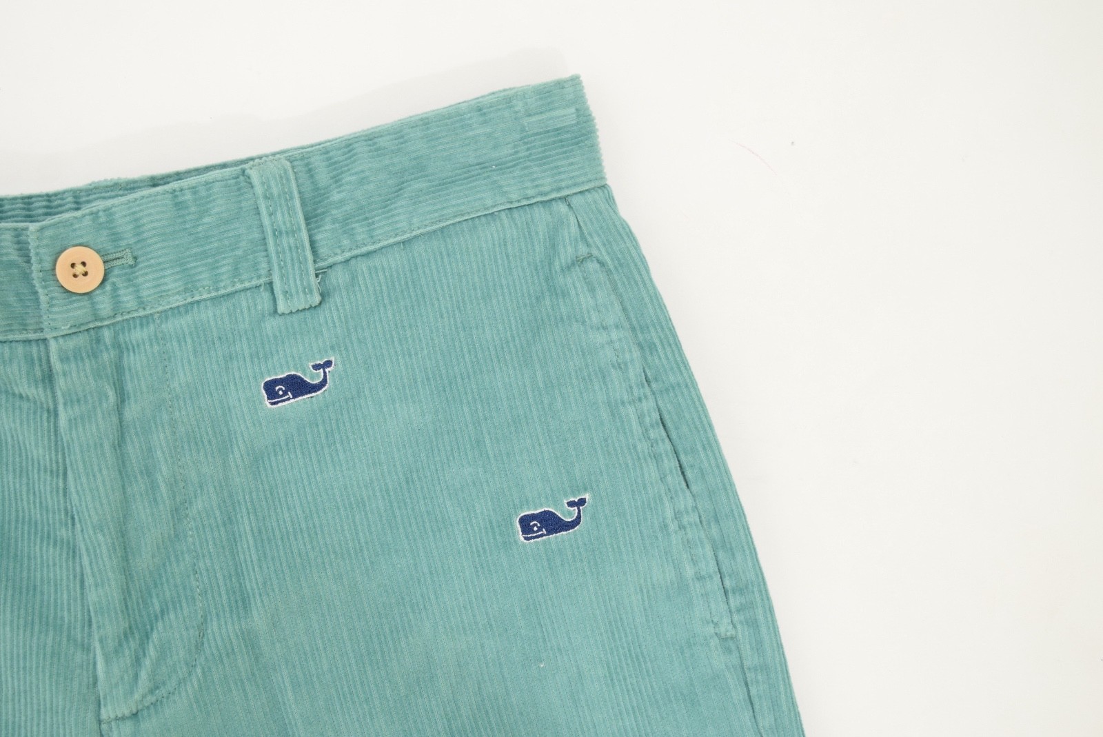Vineyard Vines BOYS Pants 14 Green Corduroy Classic Whale Logo