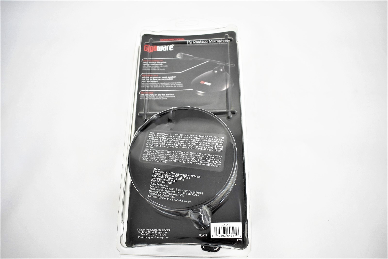 GigaWare Omnidirectional PC Desktop Microphone  NEW  Noise Canceling