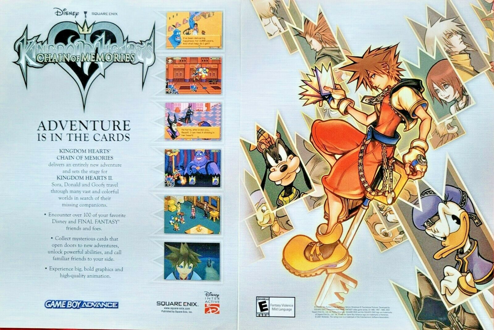 キングダムハーツ　B2 ポスター 2004年 当時物 GBA キングダムハーツ B2 ポスター 2004年 当時物 GBA