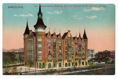 BARCELONA ESPAÑA, POSTCARD- "GRAN VIA DIAGONAL, CASA CARRADAS"