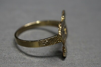 10K Solid Yellow Gold Diamond Cut UZI Gun Ring. Size 7