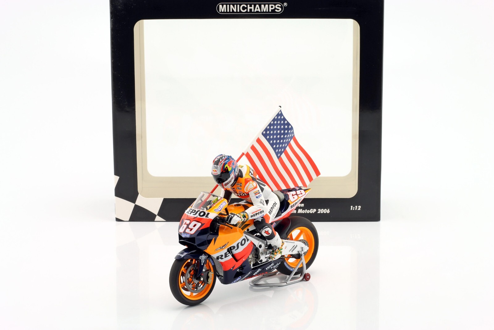 ミニチャンプス Honda RC211V Nicky Hayden 1:12 HONDA RC211V #69 Nicky Hayden World Champion MOTO GP 2006