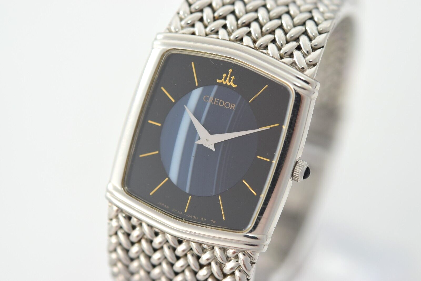 Near MINT] Vintage SEIKO CREDOR 2F70-5390 Blue Agate 21mm