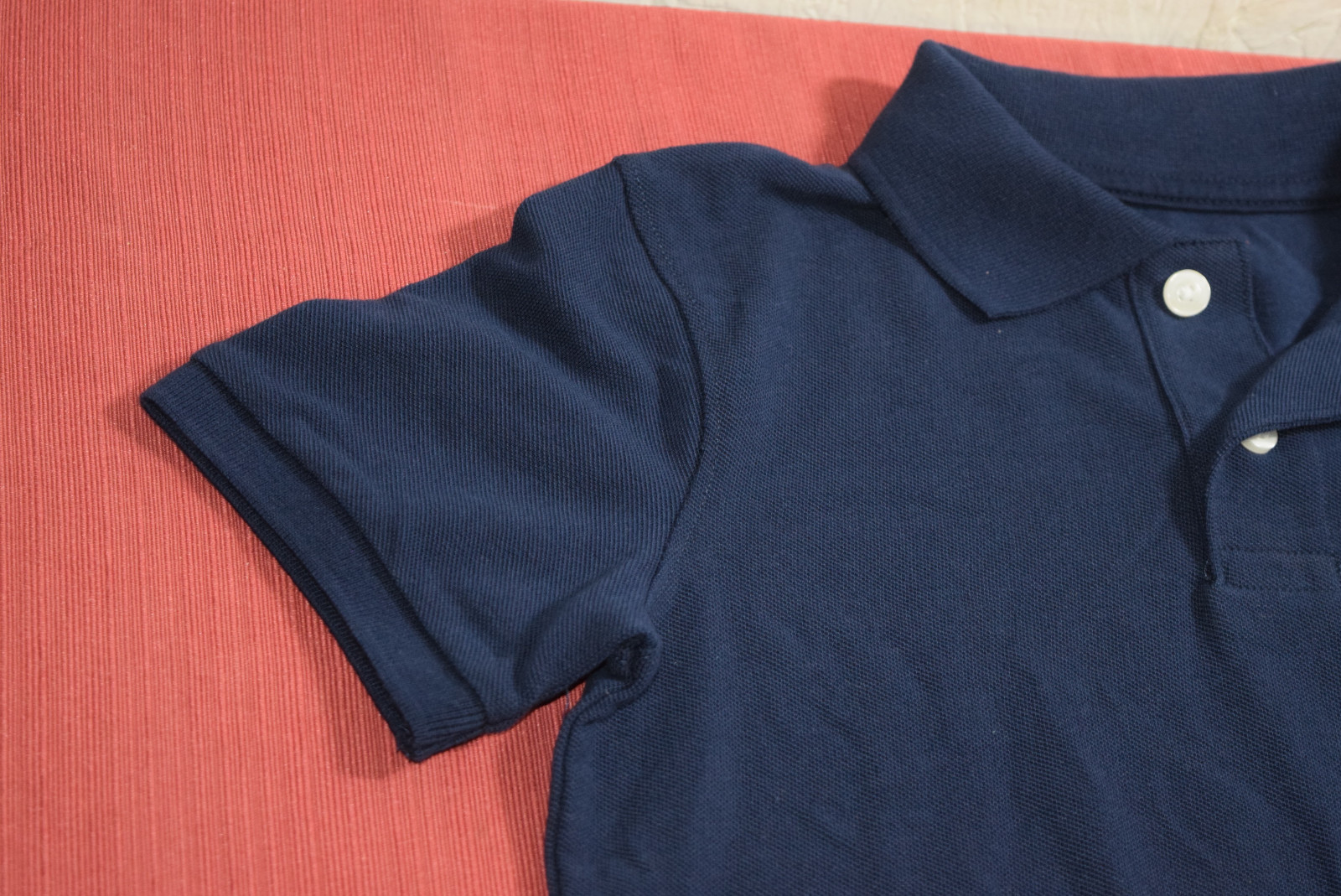 Cat & Jack School Uniform Boys Small 6/7 Short Sleeve Shirt Polo Blue