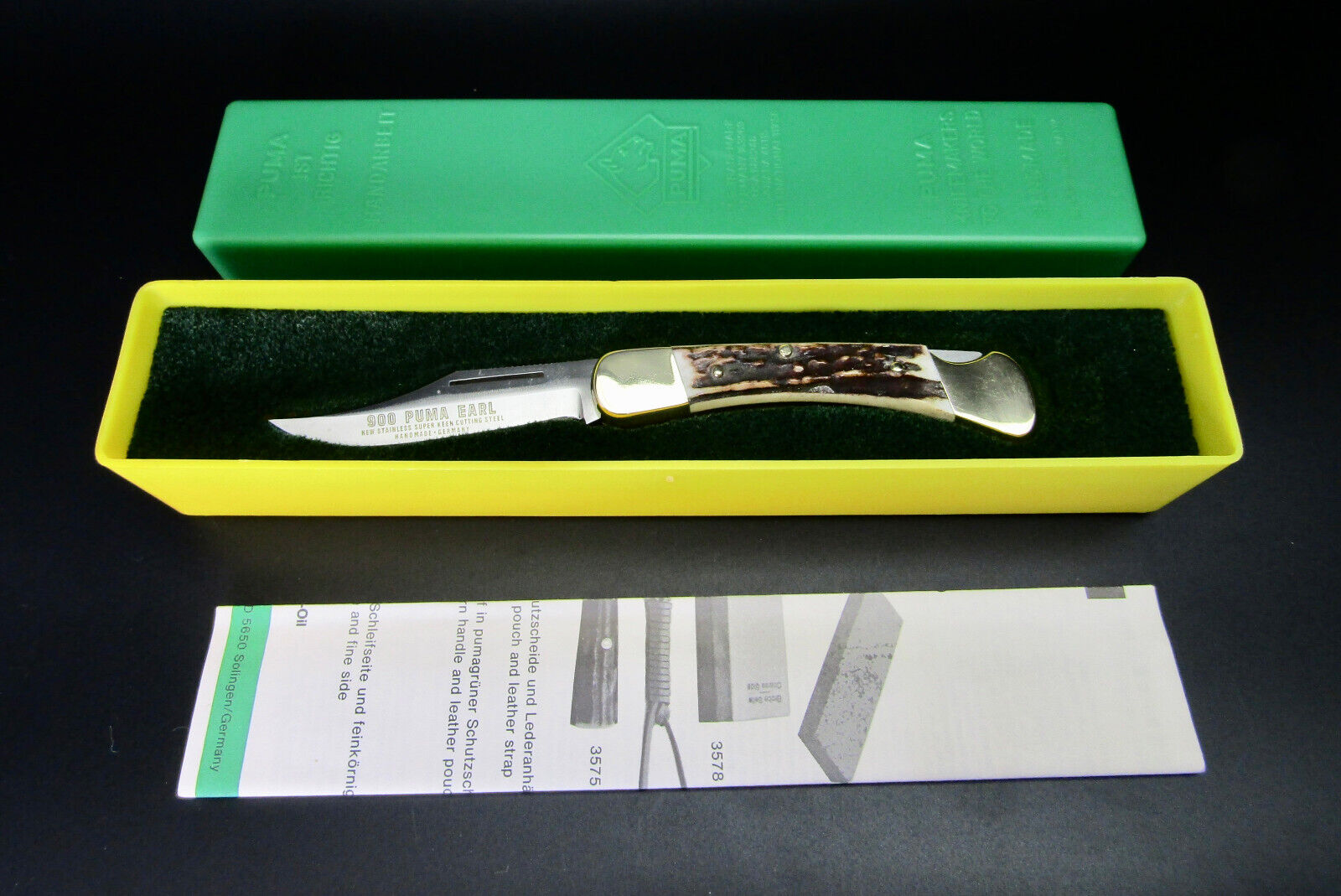 PUMA Vintage EARL 900 Knife SUPER KEEN STEEL 1981 Made In PUMA Vintage EARL 900 Knife SUPER KEEN STEEL 1981 Made In