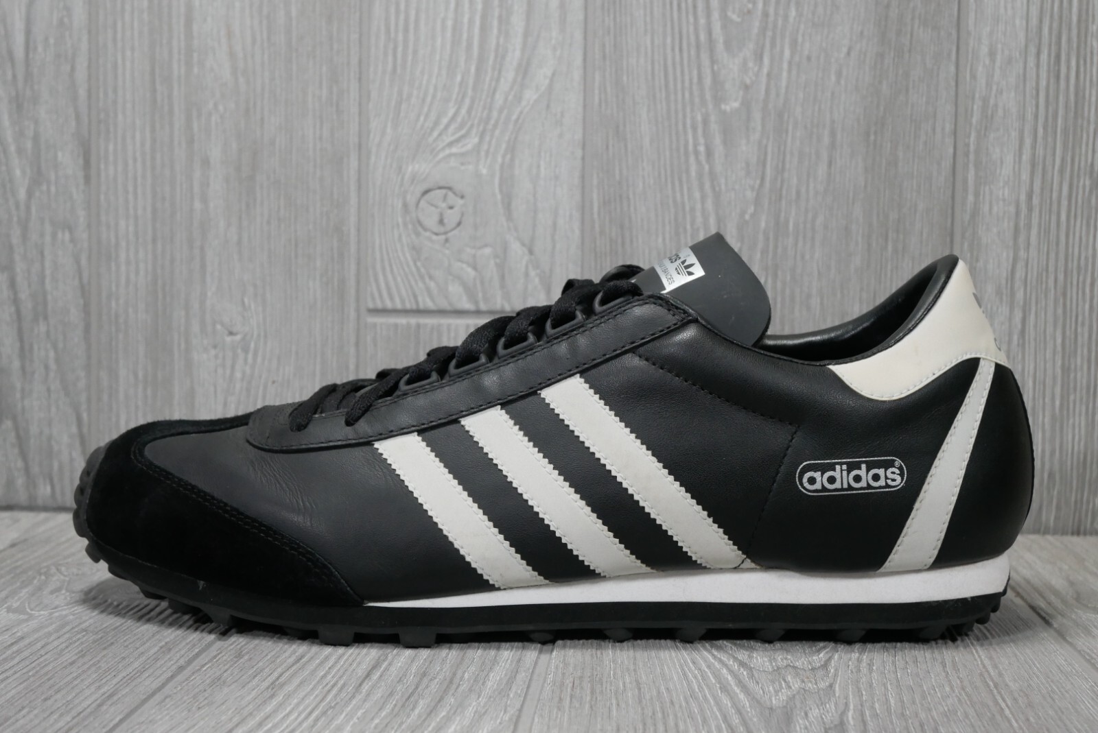 9/10 Great Cond) Adidas 2004 La Marque Aux 3 Bandes Black