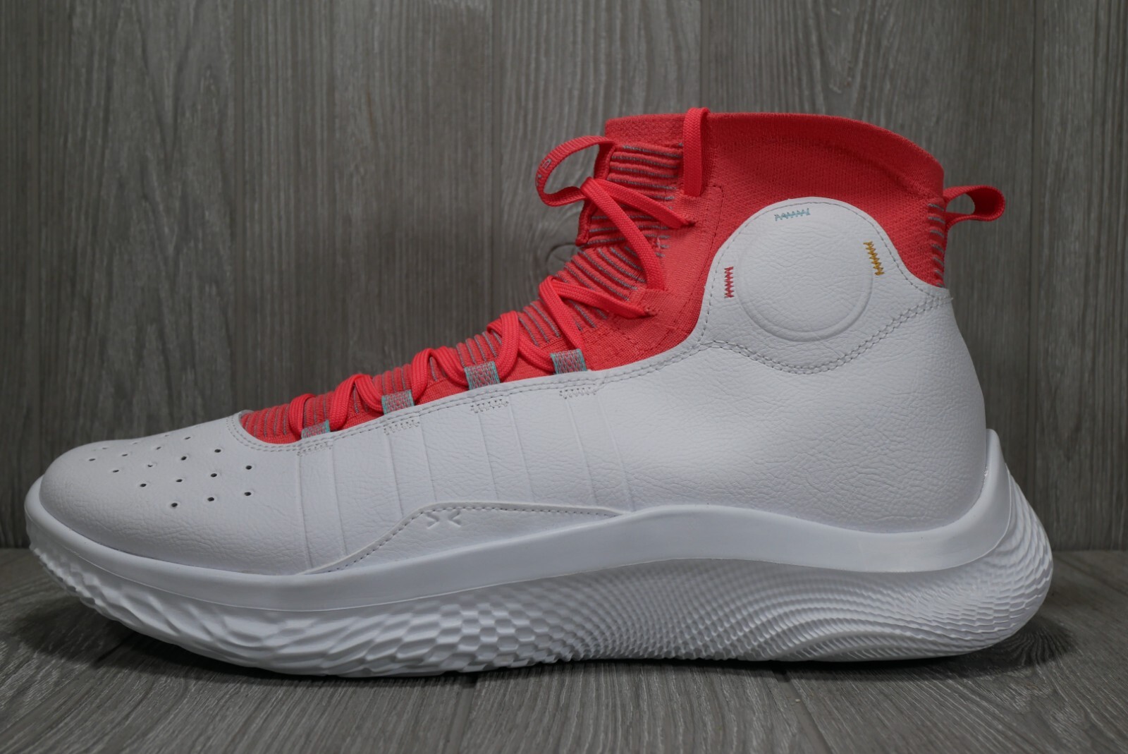 Under Armour Curry 4 FloTro Playoffs White/Crimson Mens Size