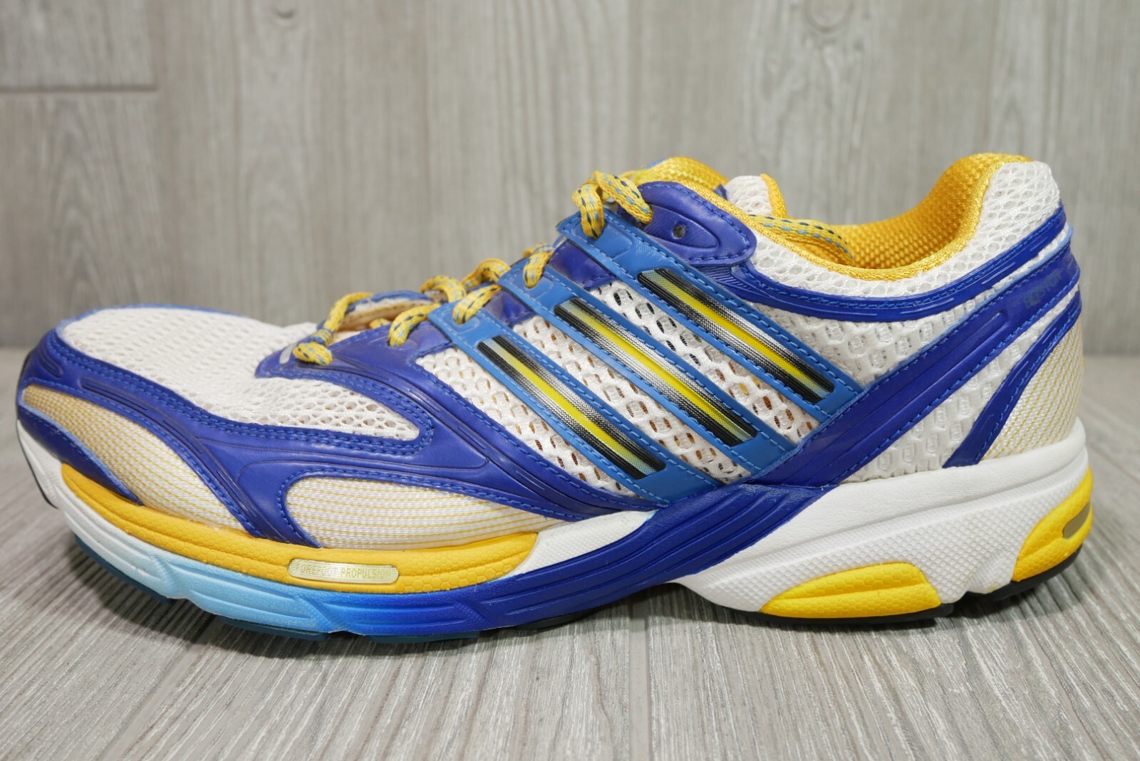 New Rare Adidas Boston R 2008 White Blue Shoes Mens Size 8.5