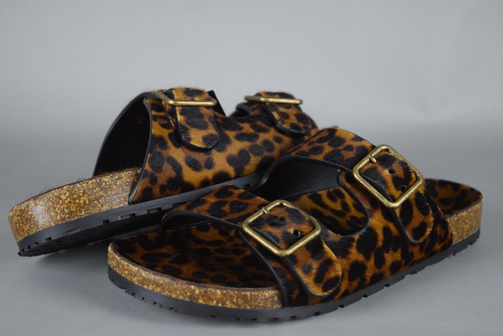 NIB YSL Saint Laurent Paris Pony Jimmy Flat Sandals Leopard NIB YSL Saint Laurent Paris Pony Jimmy Flat Sandals Leopard