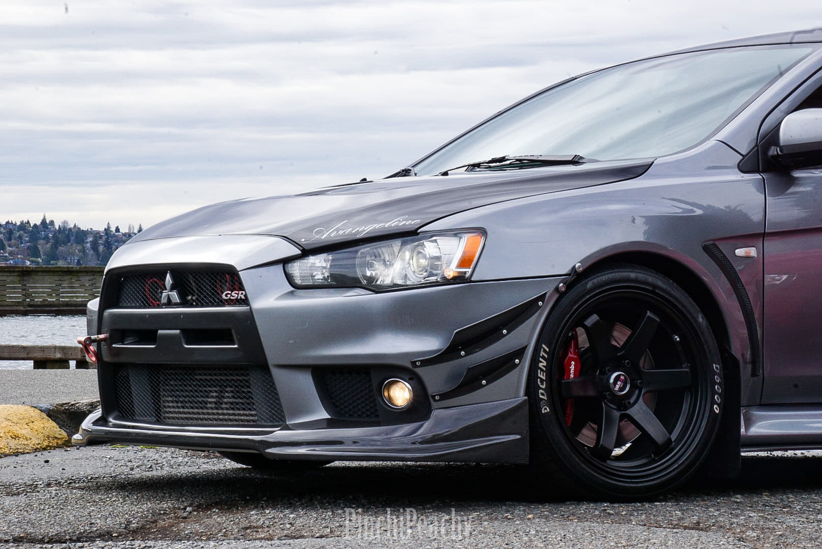 Fits 0815 Mitsubishi Lancer EVO X 10 4Dr VR Style Front Bumper Lip CF