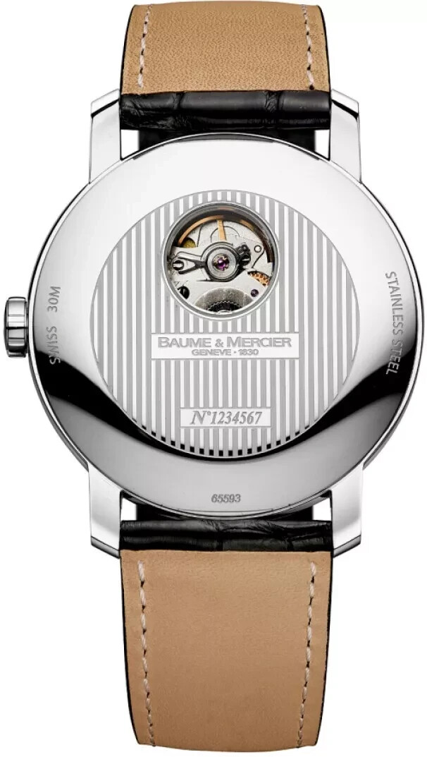 Pre-owned Baume Et Mercier Baume & Mercier Classima Black Guilloche Dial Mens Swiss Automatic M0a8689 Watch