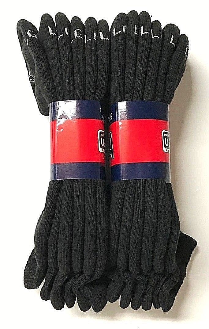 6/12 Pair Red Head Soft & Cushion Bottom Black Sport/Work Ankle Sock.Size 10-13.