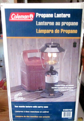 Coleman 2-Mantle Electronic Ignition Propane Lantern 5152C740T. Case & Og. box.