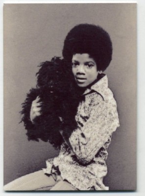 Young Michael Jackson with Dog - METAL Trading Card - King of Pop