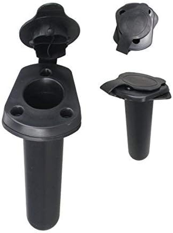Boat Dinghy Canoe 2 Pcs Black Plastic Flush Mount Rod Holder
