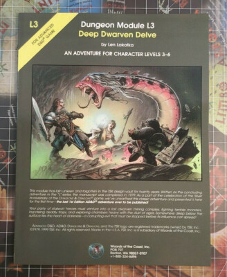 L3 Deep Dwarven Delve - Dungeons & Dragons - D&D - AD&D