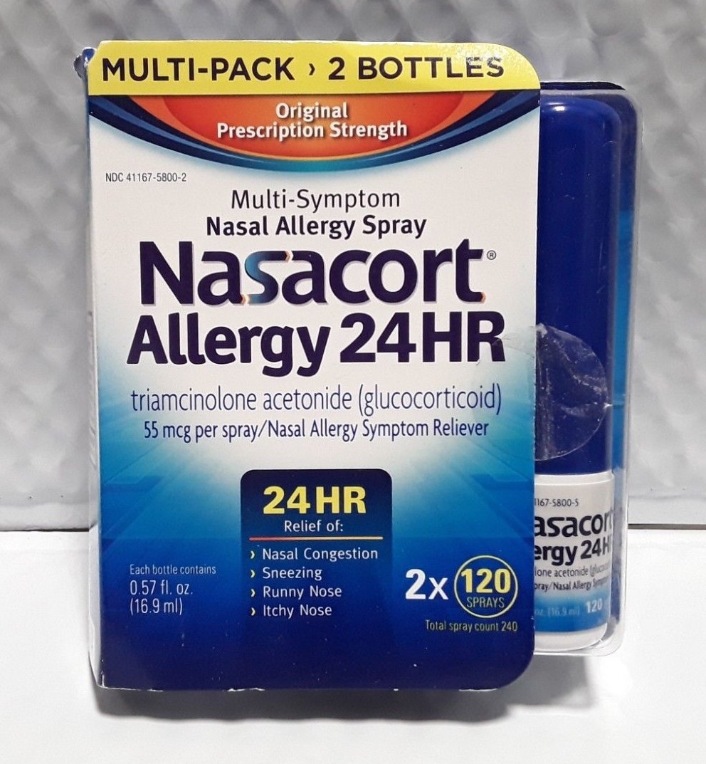 2 Pack Nasacort Allergy 24 Hour 480 Sprays 0.57 Fluid Ounce OTC EXP 4/19