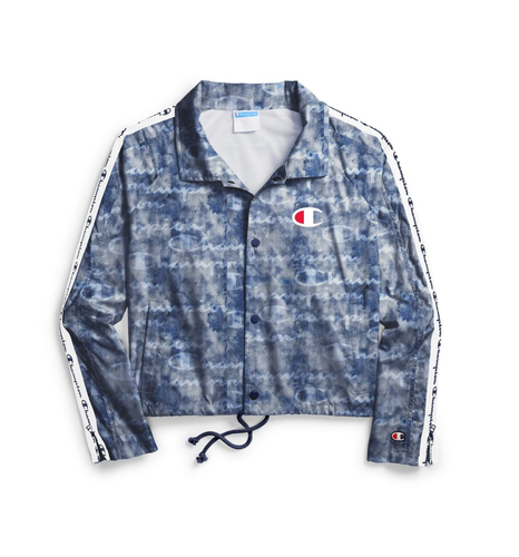 

Женская укороченная куртка Champion Imperial Indigo с молнией и принтом Coaches —