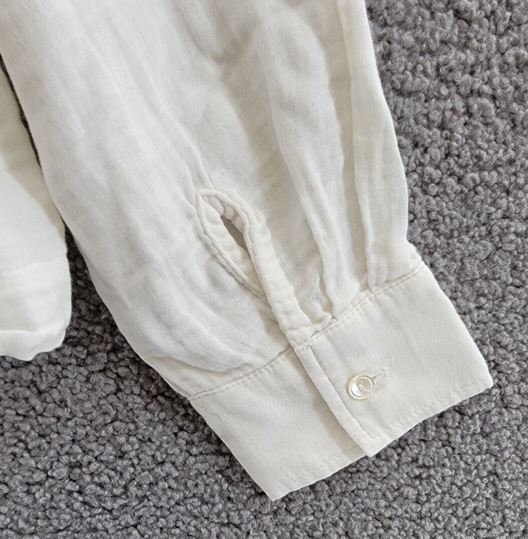 Velvet by Graham & Spencer Lana Shirt Women's XS Ecru Cream Front Button L/S - Picture 17 of 21