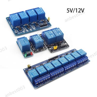 1/2/4/8ch DC 5V 12V Relay Module Board With Optocoupler 1 2 4 8 way