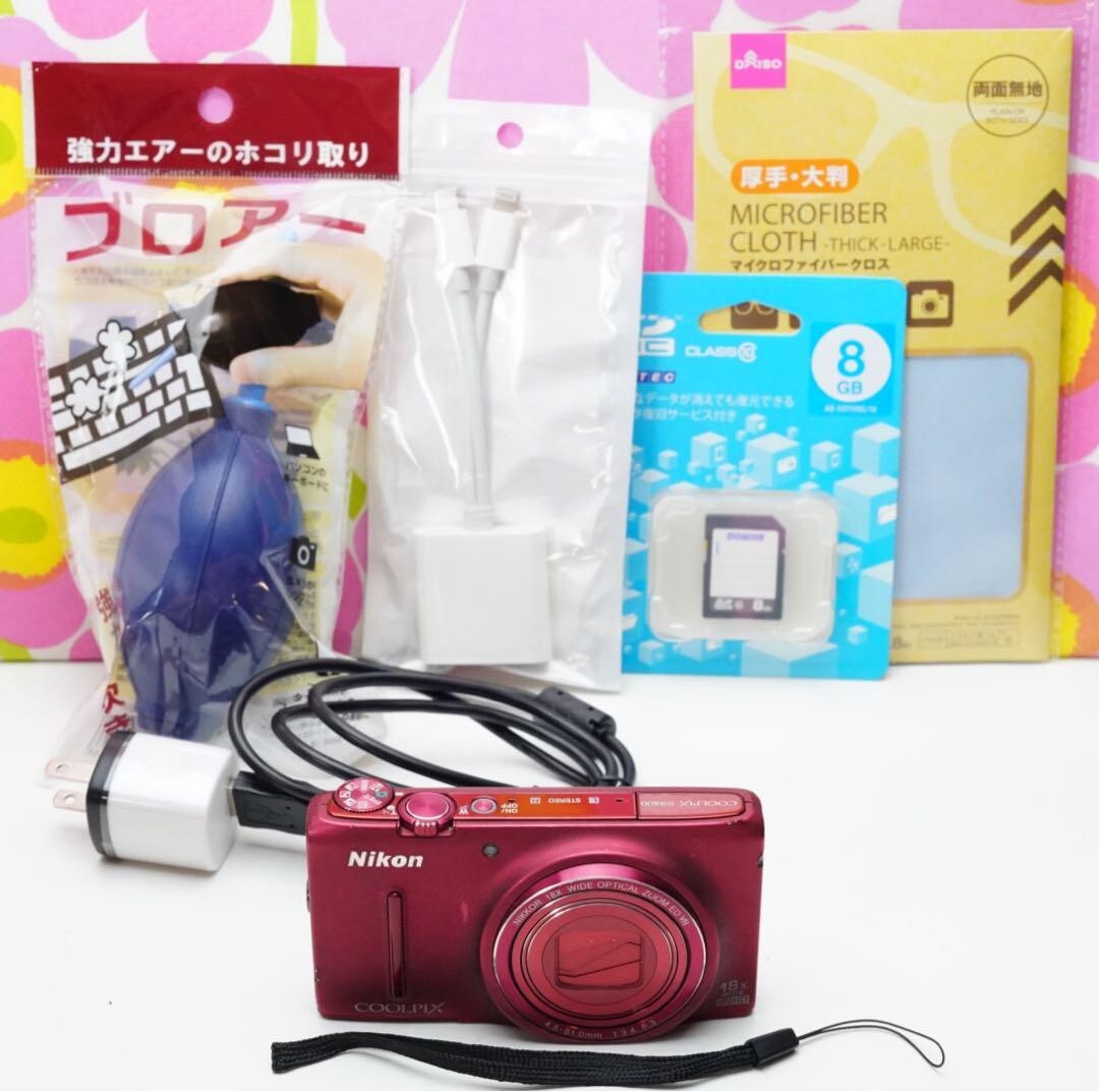 Nikon COOLPIX S9400 レッド N MINT] Nikon Coolpix S9400 Red 18.1MP Compact Digital