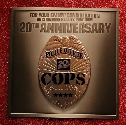 COPS 20TH ANNIVERSARY EMMY FYC DVD  EMBOSSED BADGE NOVELTY COVER POLICE REALITY