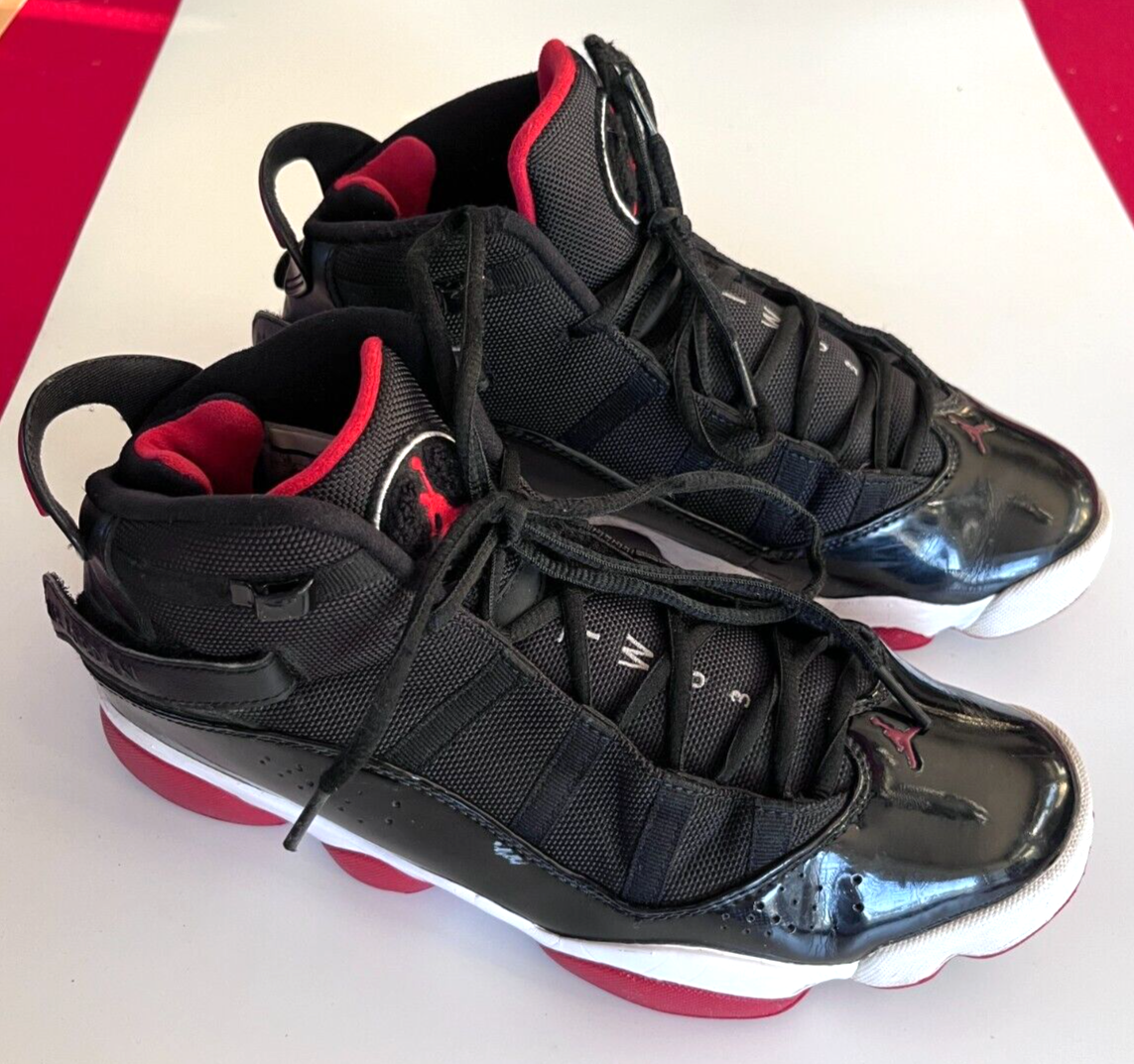 RARE Nike Air Jordan 6 Rings 'Bred' Black Red Mens Shoes RARE Nike Air Jordan 6 Rings 'Bred' Black Red Mens Shoes